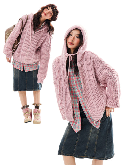 GKIKZ CHUNKY KNIT HOODIE ZIPPER - COZY LIMITED EDITION