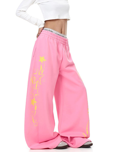 Bubble Pop Starburst Loose Wide-Leg Pant