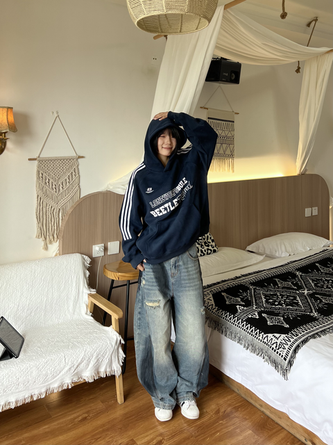 GKIKZ SPLASH INK MACHETE RIPPED WIDE-LEG JEANS