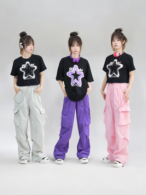 GKIKZ BLOCK COLOUR'S LARGE POCKET CARGOS