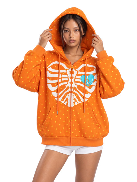 Heartbreak Skeleton Zip Hoodie