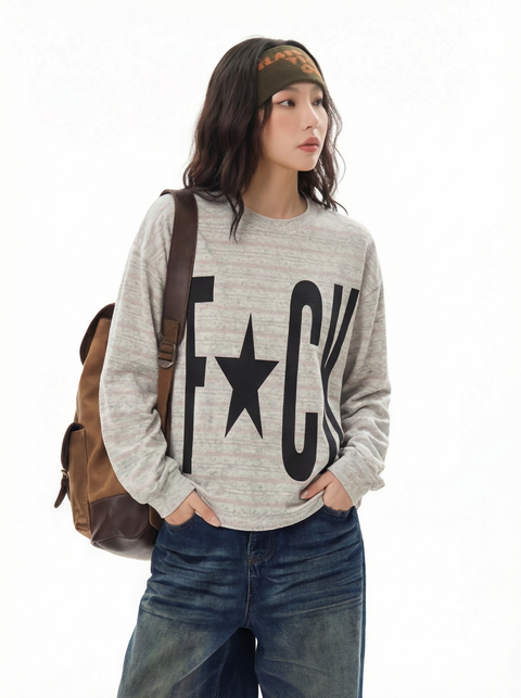 GKIKZ F-STAR LONG SLEEVE OVERSIZED TEES