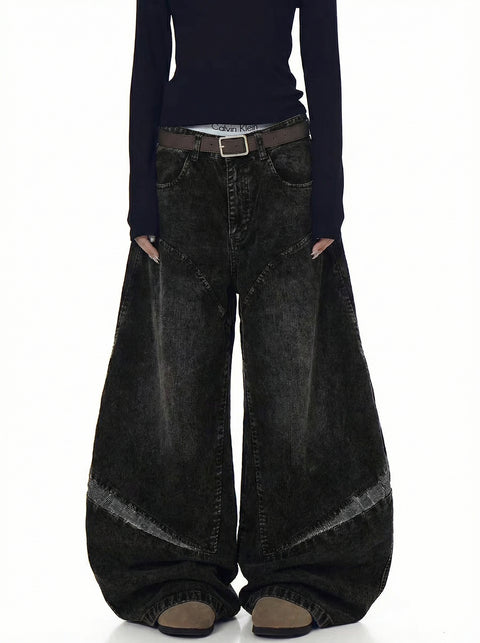 GKIKZ ABYSSAL CORDUROY SCULPT WIDE-LEG PANTS