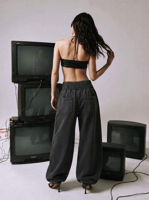 "Never Trust" Wide-Leg Pant