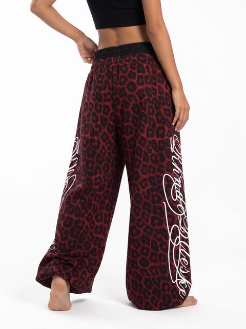 Red Leopard | White Frost | Black Air Dual Waist Cotton Sweatpants