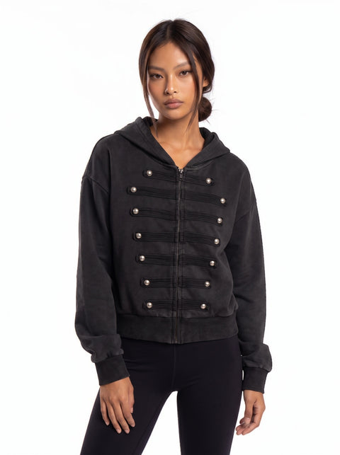 Regalia Military-Trim Cropped Hoodie