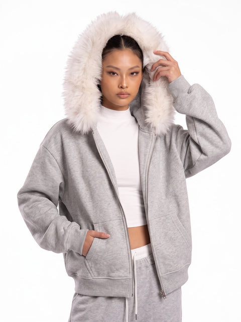 Cloudline Fur-Trim Hoodie & Jogger Separates
