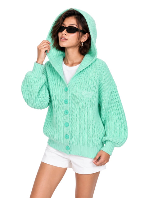 Chunky Hooded Button Cardigan