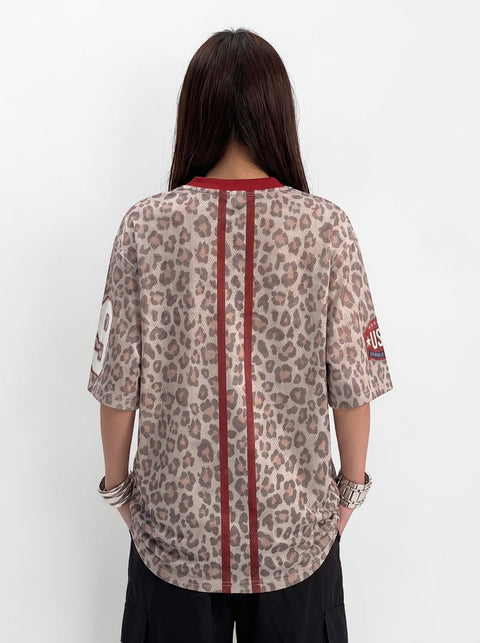 09 Leopard V-Neck Jersey