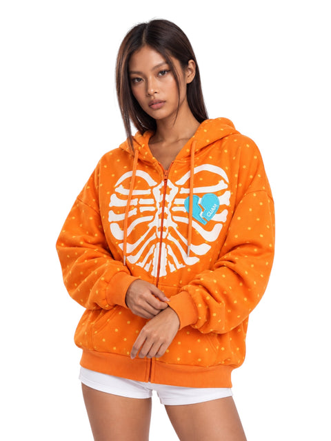 Heartbreak Skeleton Zip Hoodie