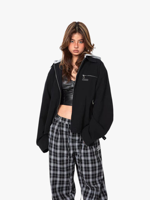 GKIKZ DIFFERENT HOOD MOTORCYCLE JACKET