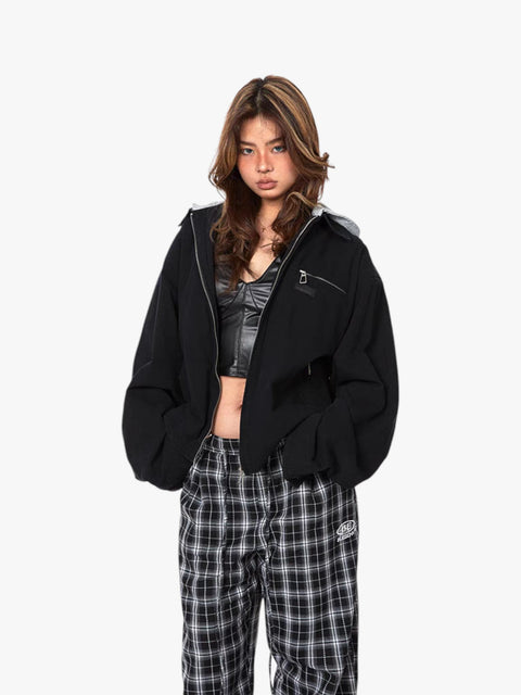 GKIKZ DIFFERENT HOOD MOTORCYCLE JACKET