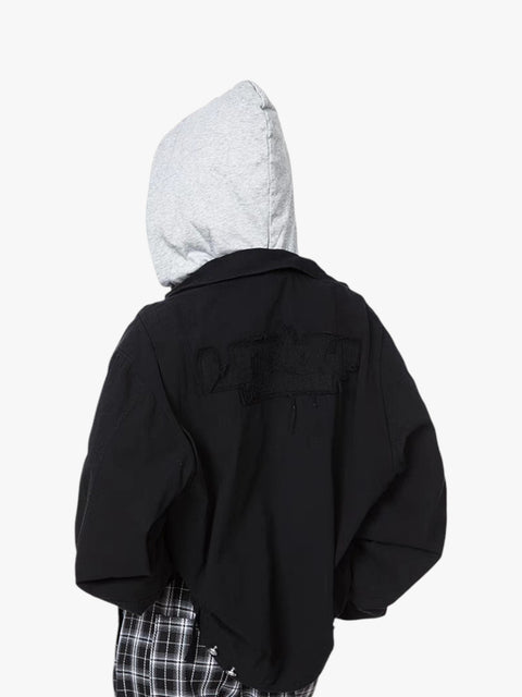 GKIKZ DIFFERENT HOOD MOTORCYCLE JACKET