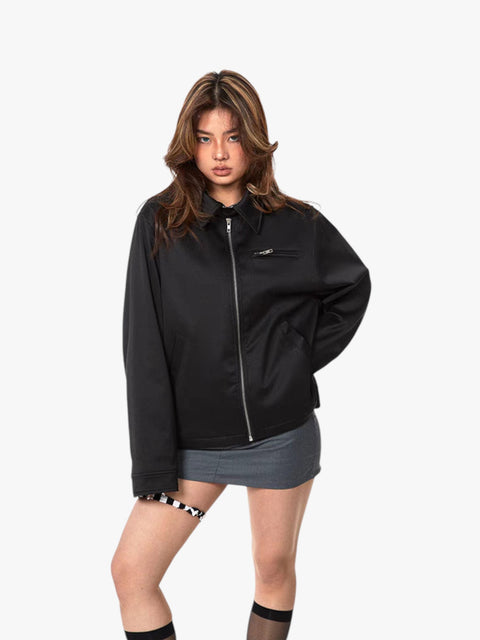 GKIKZ RETRO SOLID COLORS SHORT LAPELS JACKET