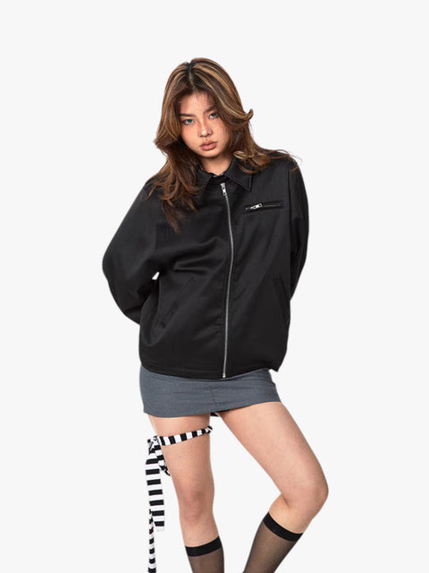 GKIKZ RETRO SOLID COLORS SHORT LAPELS JACKET