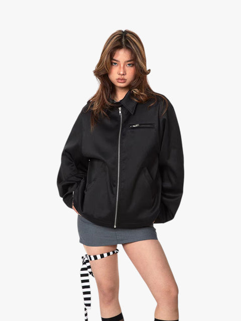 GKIKZ RETRO SOLID COLORS SHORT LAPELS JACKET