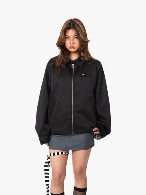 GKIKZ RETRO SOLID COLORS SHORT LAPELS JACKET