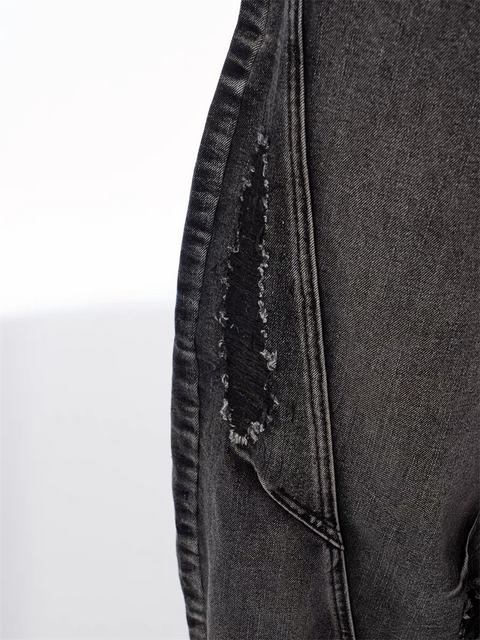GKIKZ DISTRESSED WIDE-LEG BANANA JEANS