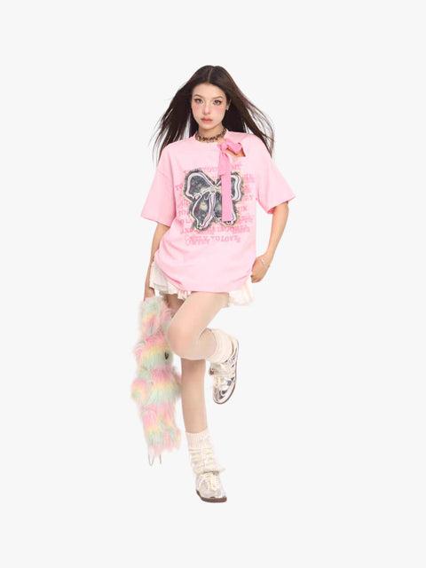 GKIKZ VINTAGE BOW ATTACHMENT TEES