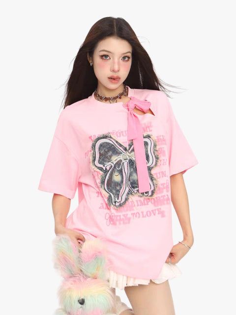 GKIKZ VINTAGE BOW ATTACHMENT TEES