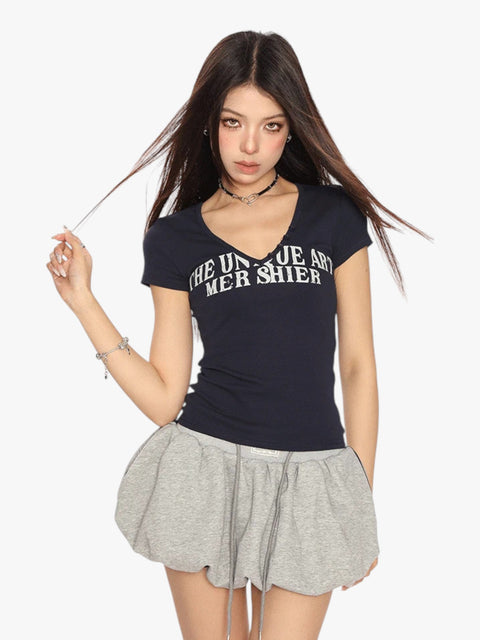 GKIKZ RETRO V-NECK SLIM FIT TEES