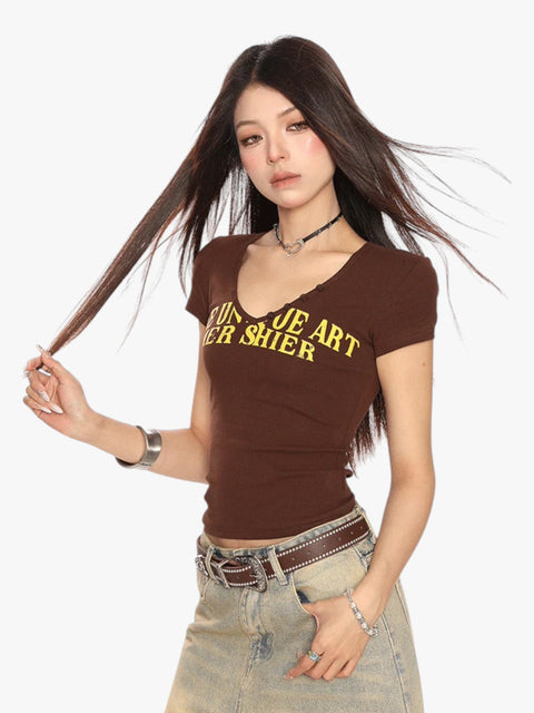 GKIKZ RETRO V-NECK SLIM FIT TEES