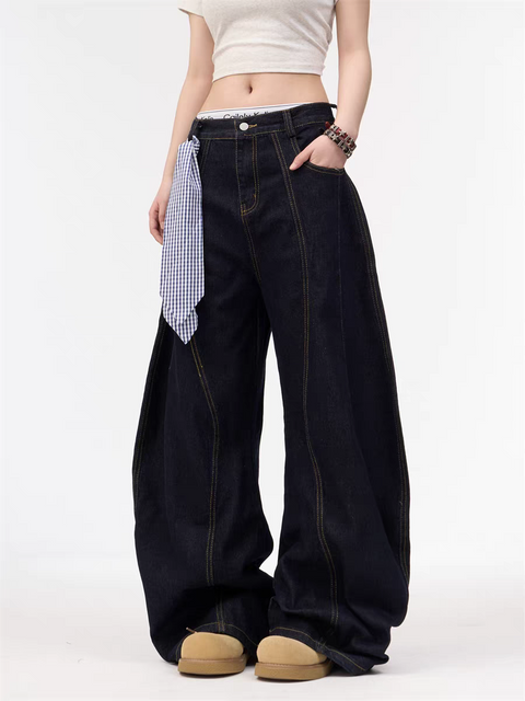 GKIKZ WASHED MACHETE WIDE-LEG HEAVY DENIM