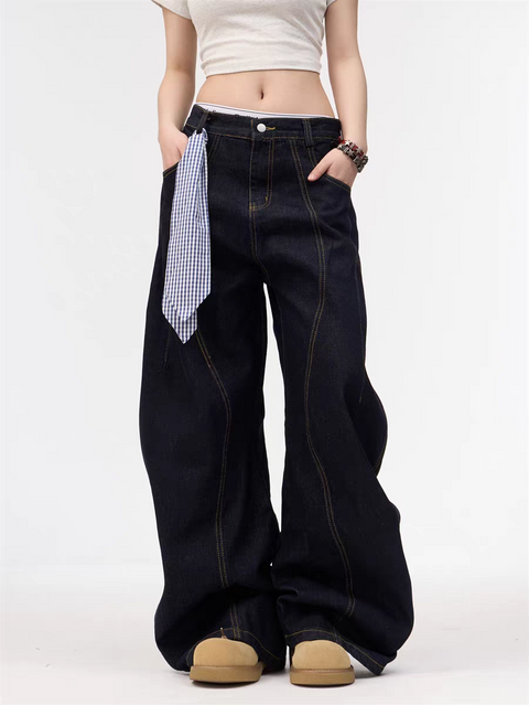 GKIKZ WASHED MACHETE WIDE-LEG HEAVY DENIM