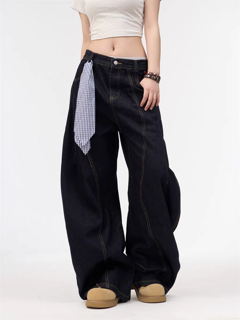 GKIKZ WASHED MACHETE WIDE-LEG HEAVY DENIM