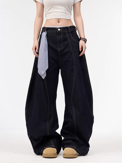 GKIKZ WASHED MACHETE WIDE-LEG HEAVY DENIM