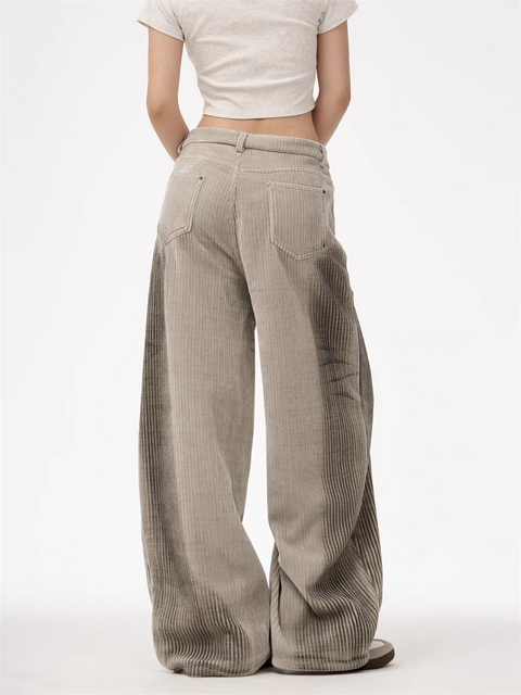 GKIKZ CORDUROY LUXE WIDE-LEG PANTS