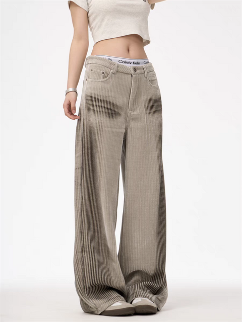 GKIKZ CORDUROY LUXE WIDE-LEG PANTS