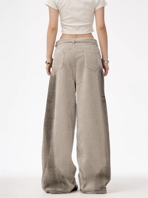 GKIKZ CORDUROY LUXE WIDE-LEG PANTS