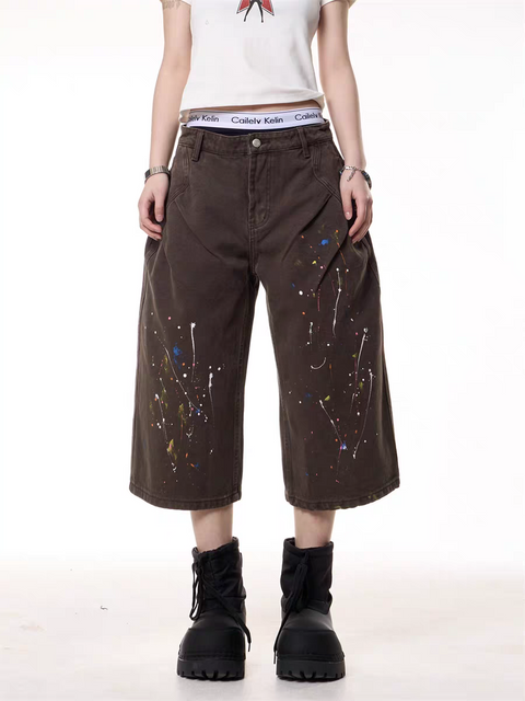 GKIKZ PAINT WARS BAGGY CARGO JORTS