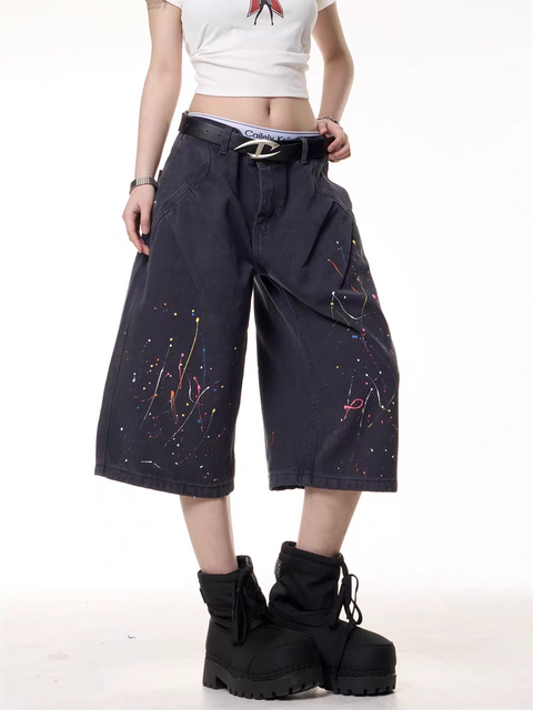 GKIKZ PAINT WARS BAGGY CARGO JORTS