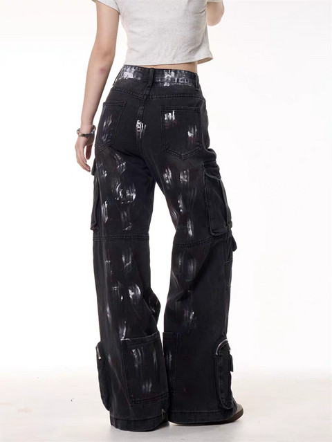 GKIKZ GRUNGE GEAR ZIPPED UTILITY PANTS
