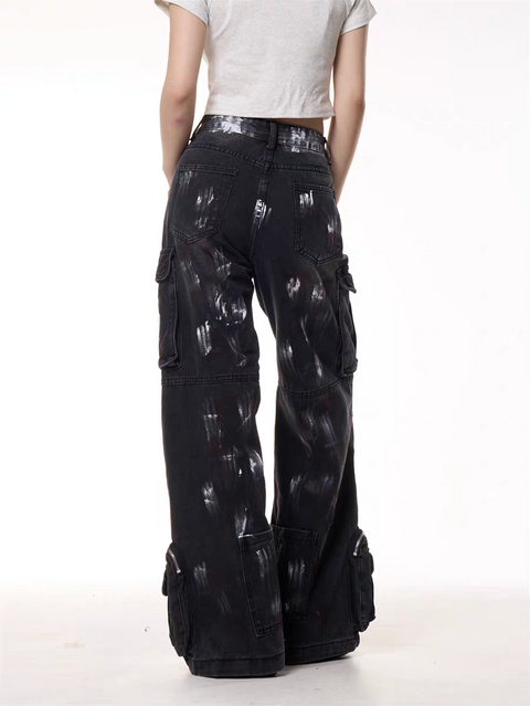 GKIKZ GRUNGE GEAR ZIPPED UTILITY PANTS