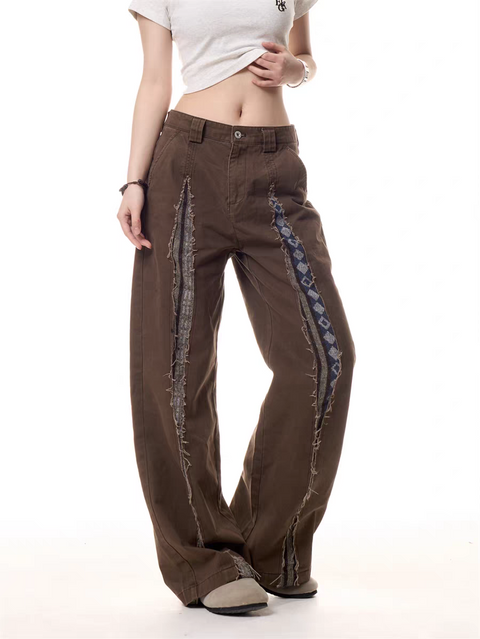 GKIKZ RUSTLINE WRECKED WIDE-LEG PANTS