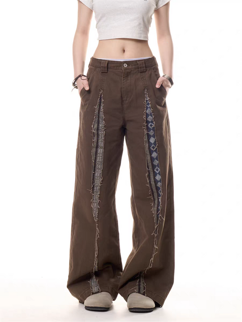 GKIKZ RUSTLINE WRECKED WIDE-LEG PANTS