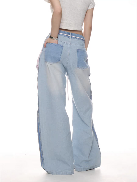 GKIKZ PASTEL REBEL WIDE-LEG JEAN PANTS