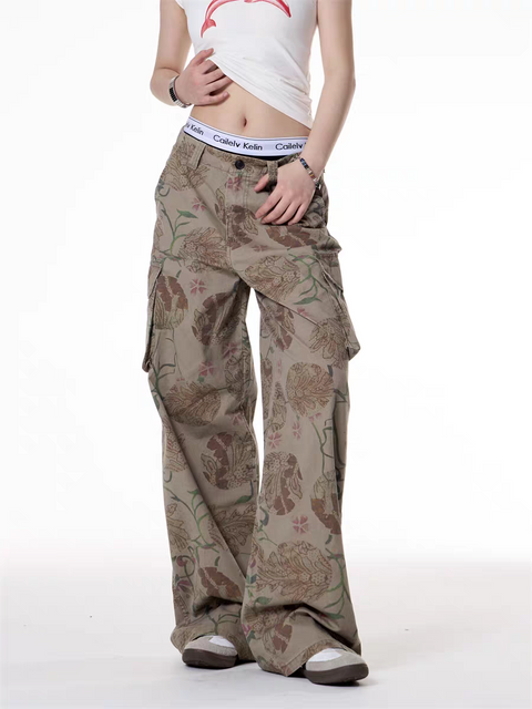 GKIKZ BOTANIC RAGE OVERSIZED CARGO PANTS