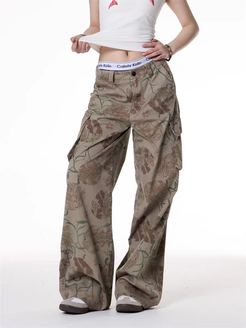 GKIKZ BOTANIC RAGE OVERSIZED CARGO PANTS