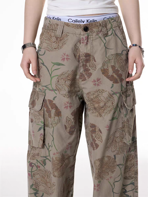 GKIKZ BOTANIC RAGE OVERSIZED CARGO PANTS