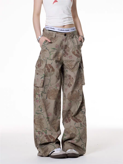 GKIKZ BOTANIC RAGE OVERSIZED CARGO PANTS