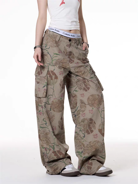 GKIKZ BOTANIC RAGE OVERSIZED CARGO PANTS