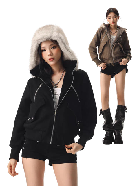 GKIKZ FROSTBITE LUXE FAUX FUR BOMBER