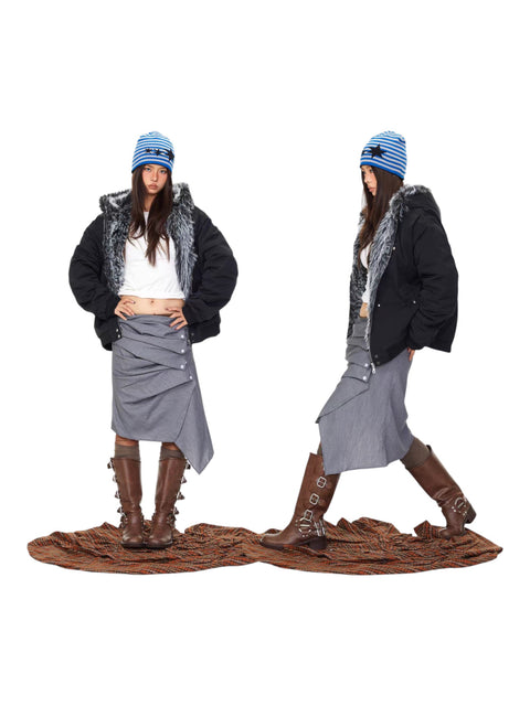 GKIKZ WINTERCLOUD FAUX FUR-LINED HOODED JACKET