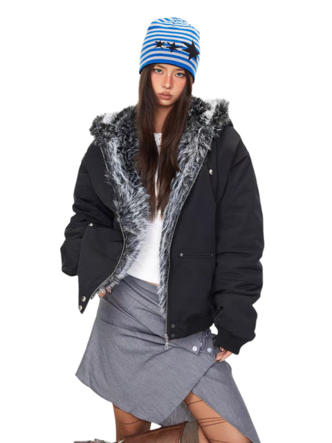 GKIKZ WINTERCLOUD FAUX FUR-LINED HOODED JACKET