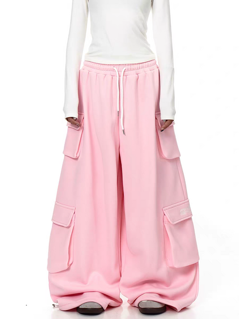 GKIKZ BLUSH DROP HEAVY FLEECE-LINED CARGO PANTS