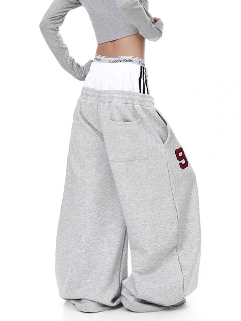 Ser Patch Double Waist-Leg Sweatpants